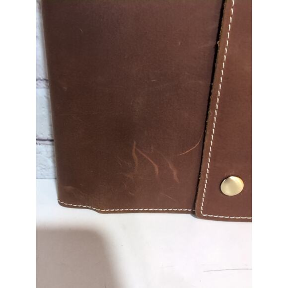 Le Vent Leather Refillable Notebook Journal Cover 9 X 6.5 1 Blank Notebook NWOT - Picture 2 of 13